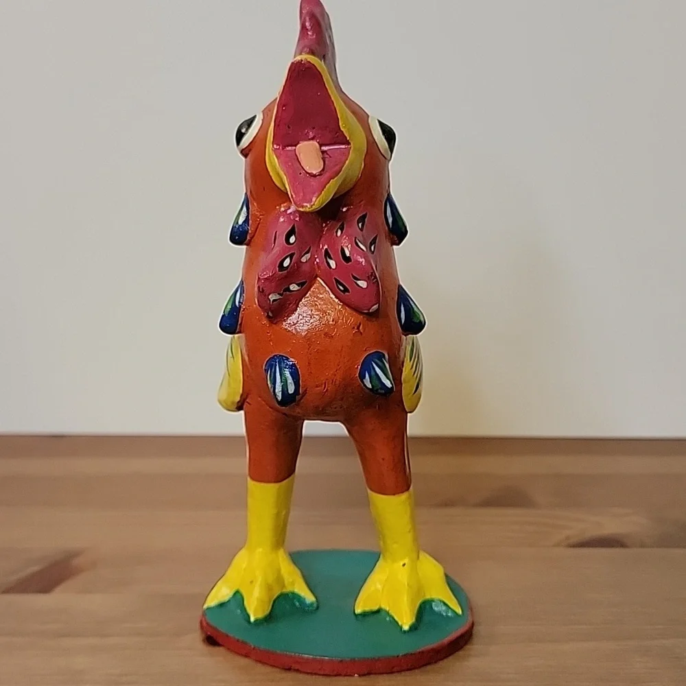 Mexican Folk Art Rooster Signed Ortega - Picture 2 of 10